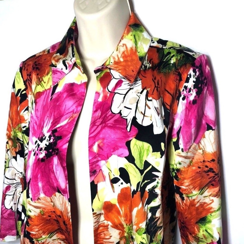 ADDITIONS by CHICOS TROPIC  OPEN FRONT BLOUSE